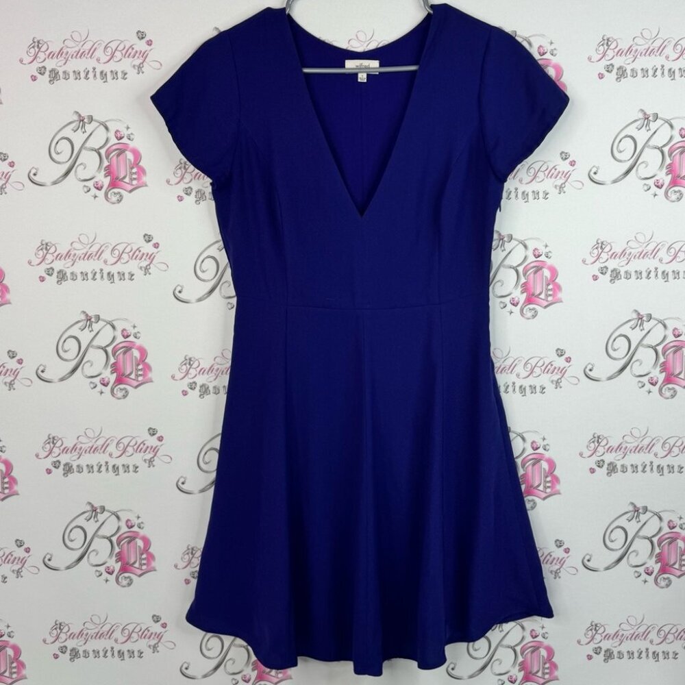 Wilfred dress ruffle hem deep Royal Blue Mini Dress zip up side